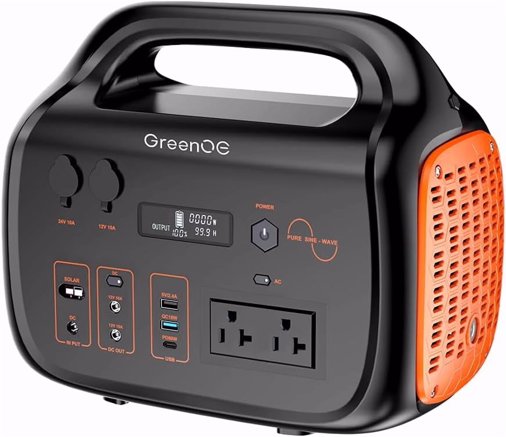 GreenOE Portable Power Station 1000W 1024Wh Solar Powered Generator with 100W Solar Panel, Camping Power Bank for Outdoors Travel Hunting Home Lithium Battery Backup - Image 11