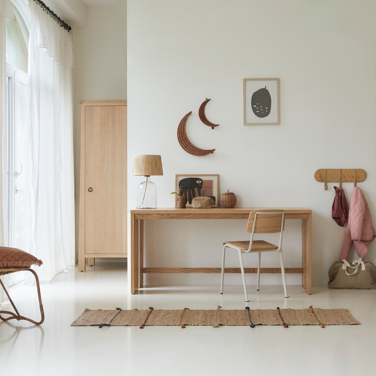 Tikamoon - Kinderbureau van eikenhout 160 cm Eden