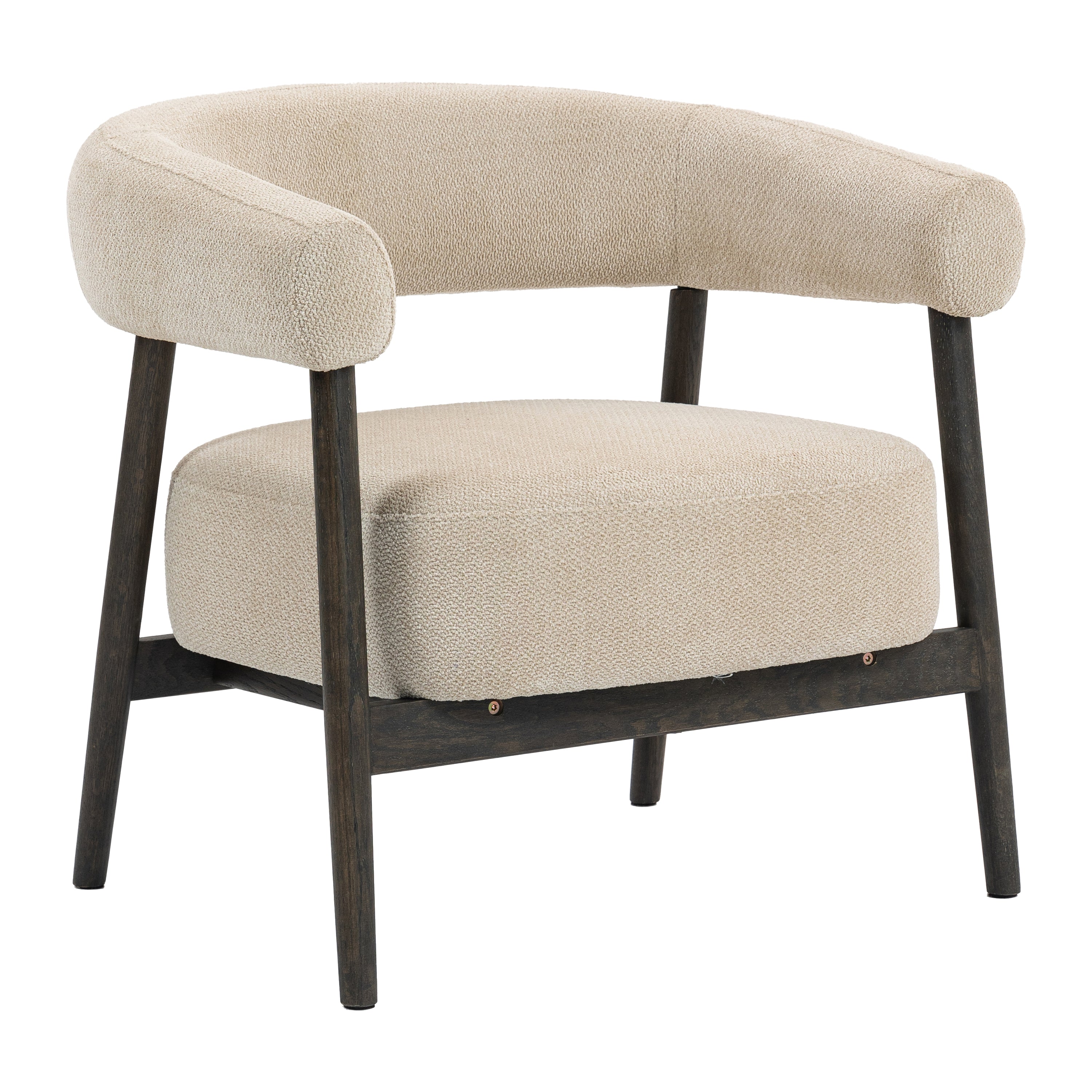 Blokker Sora Fauteuil - Beige / Walnoot