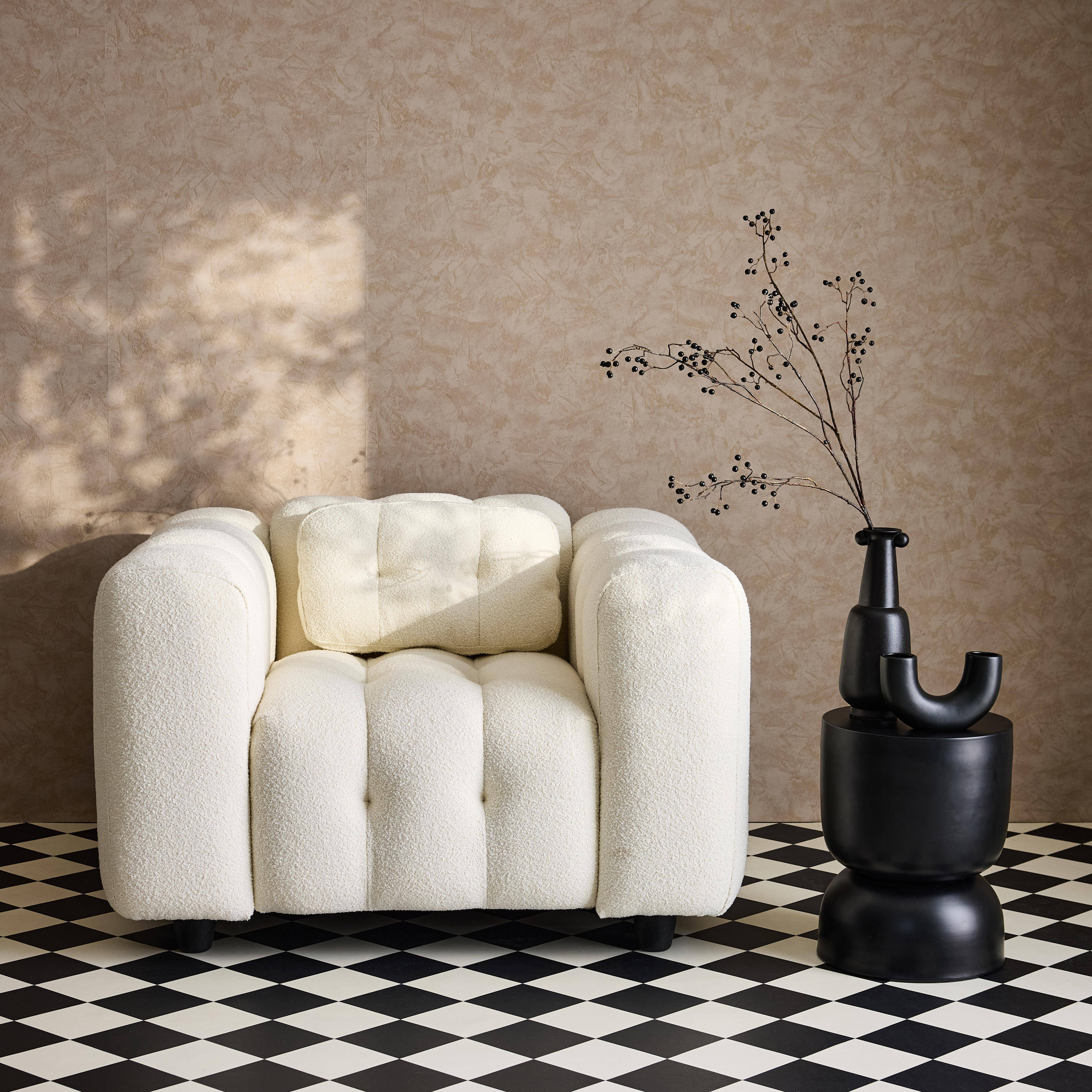 Leon - Sillón tapizado en tejido borreguito