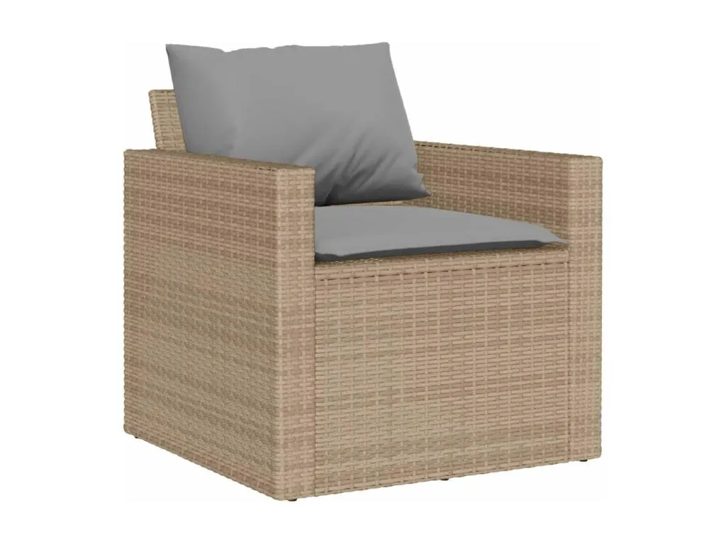 Juego de sofás jardín con cojines 4 piezas ratán sintético beige snvc06792