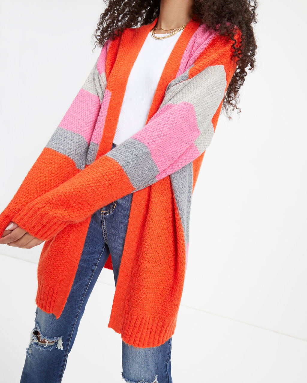 Her Prerogative Colorblock Knit Cardigan - Se7enfashion