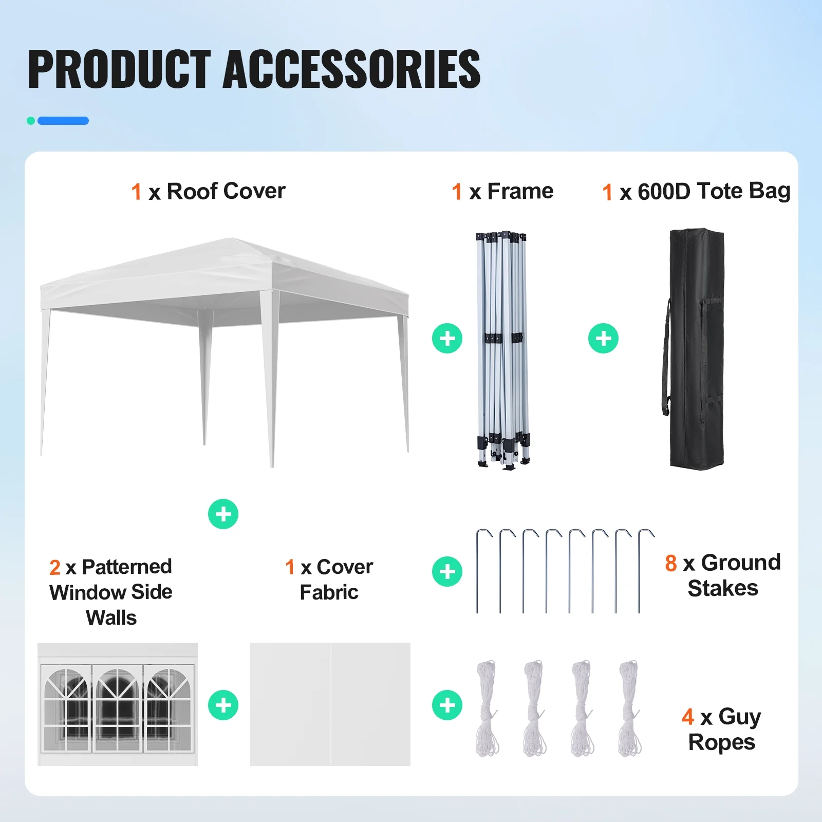 KFFKFF 10 x 10 FT Pop-Up Canopy Tent with Adjustable Height, 3 Sidewalls, and 2 Ventilated Windows, Portable Outdoor Shelter for Events, Patio, Backyard, Parties, and Parking - Image 2