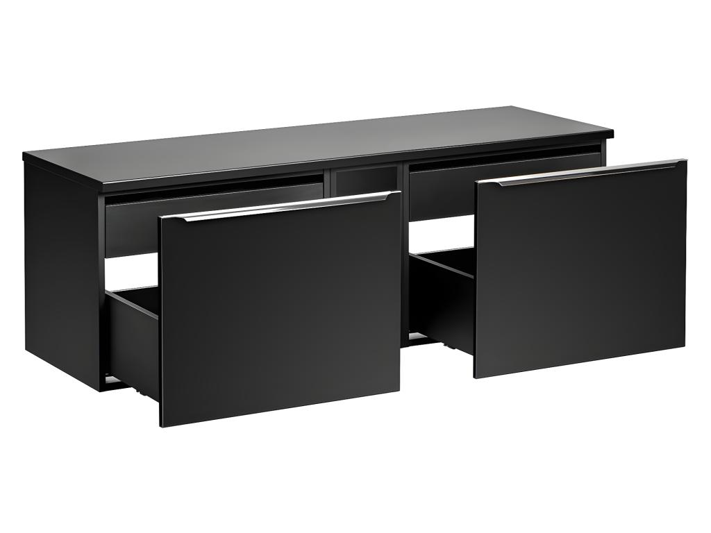 Mueble bajo lavabo 140cm 2 nichos Éros Negro