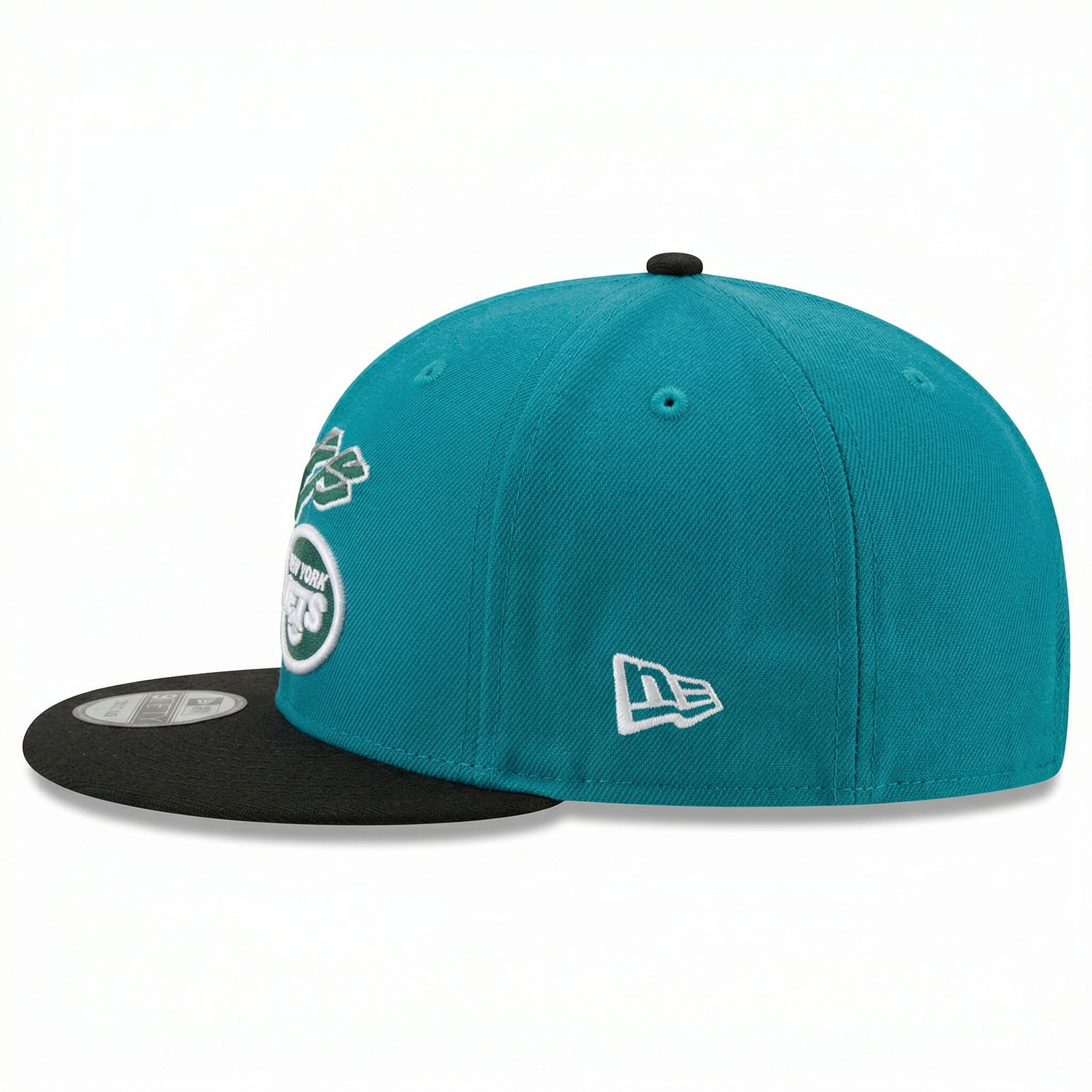 New York Jets Snapback Hat Custom Teal & Black Adjustable Cap - SEVEN HATS - SEVEN HATS