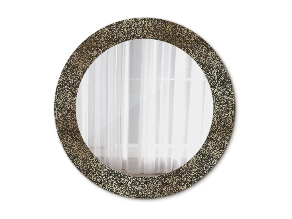 Espejo decorativo redondo - Adorno floral - 70 cm