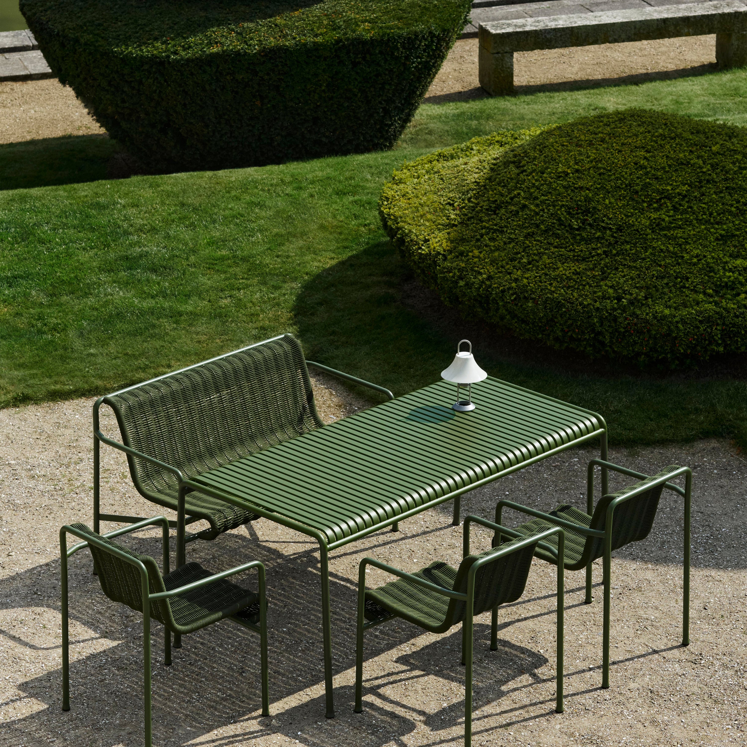 HAY Palissade Cord Tuinbank 2,5-zits met Armleuning - Olijfgroen