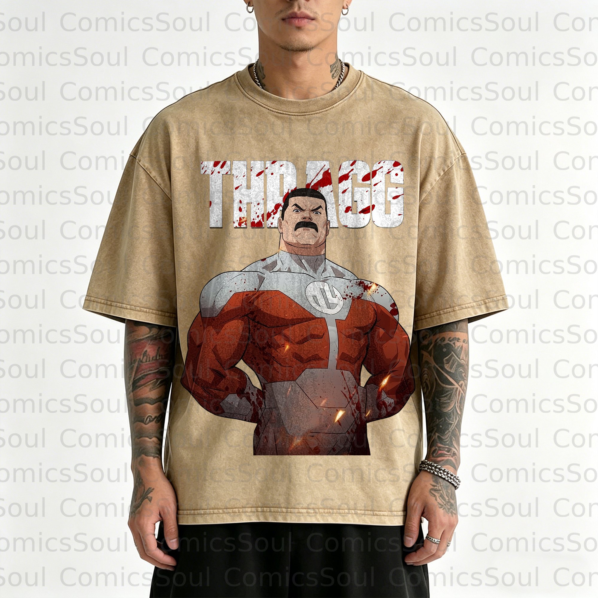 Unisex Anime Inspired Vintage Washed T-Shirt