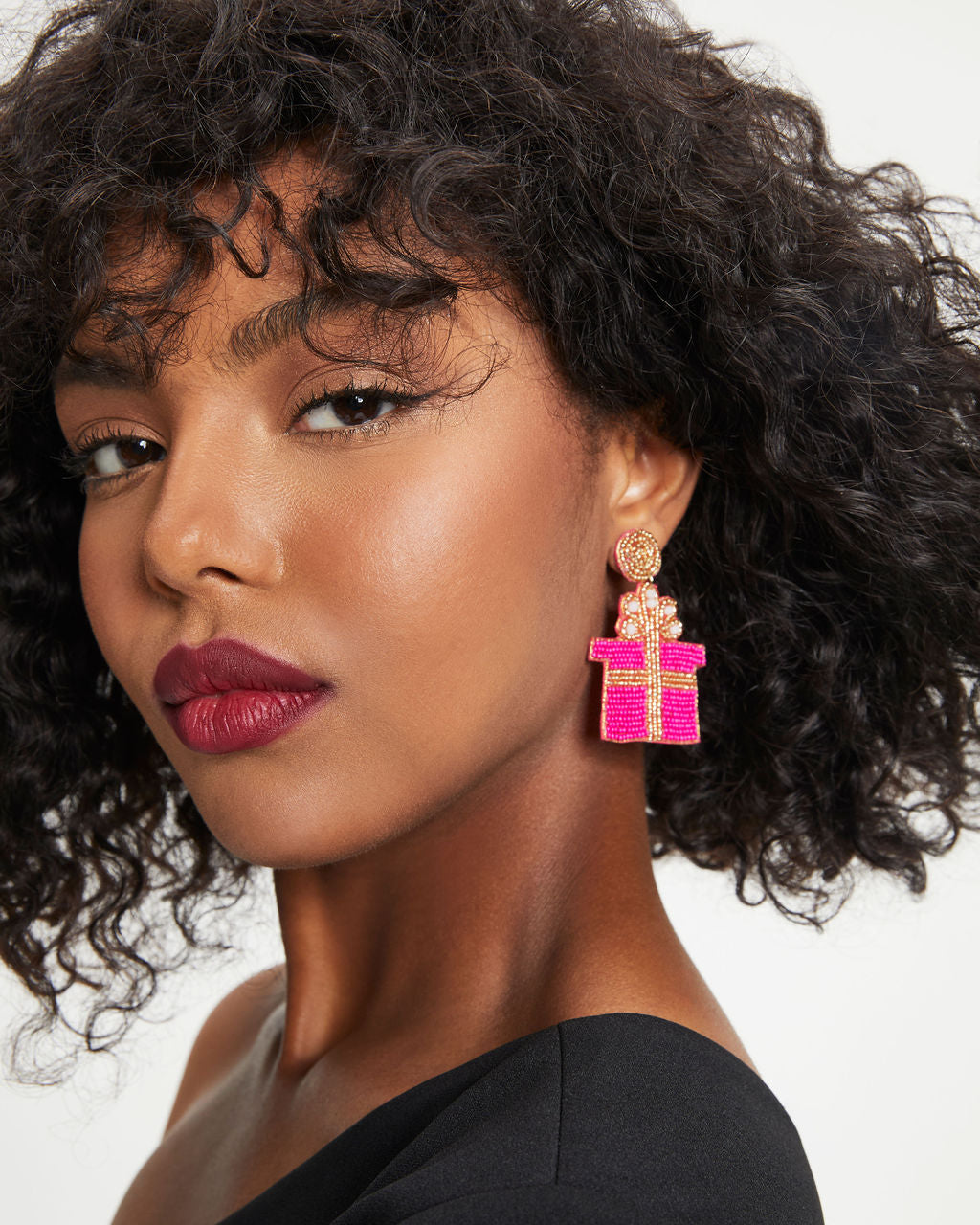 Little Gift Beaded Drop Earrings - Pink - Se7enfashion