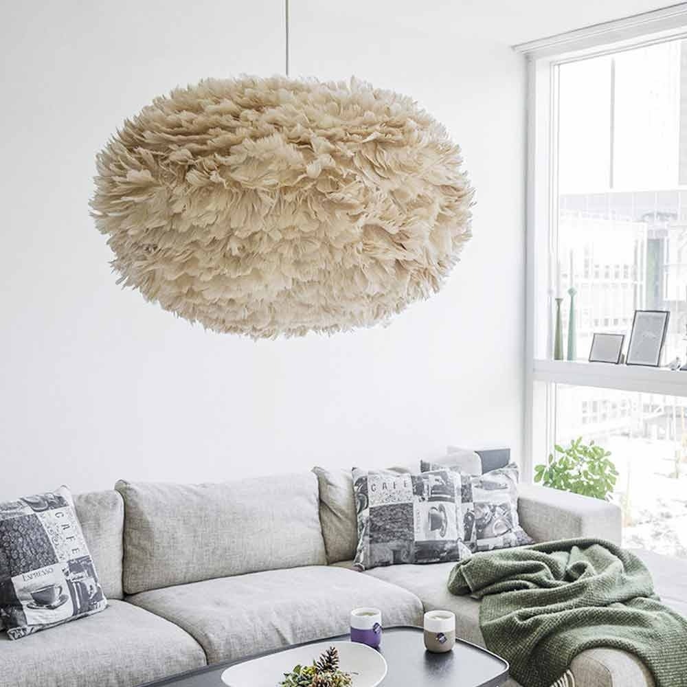 Umage Eos X-large hanglamp light brown - met koordset wit - Ø 75 cm