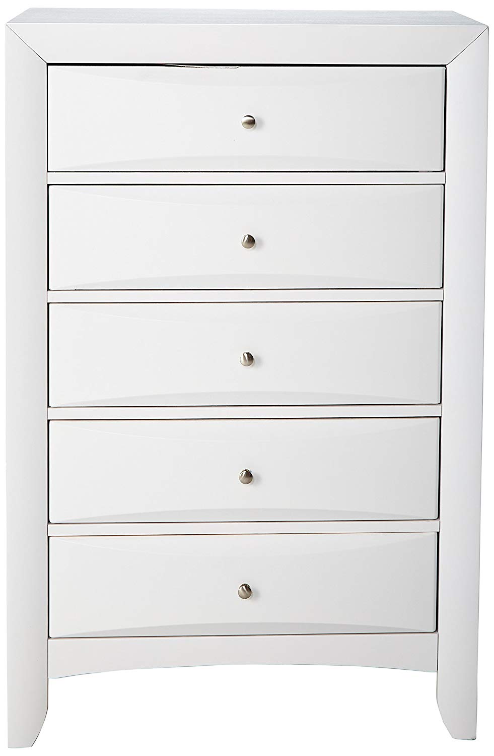 Acme Ireland 5 Drawer Wood Chest in White 32"L x 17"W x 48"H - image 5
