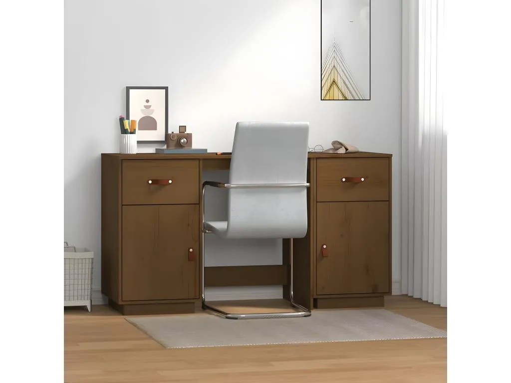 Escritorio armarios Alkifurniturees maciza Alkifurniturees marrón miel 135x50x75cm CVFS25160