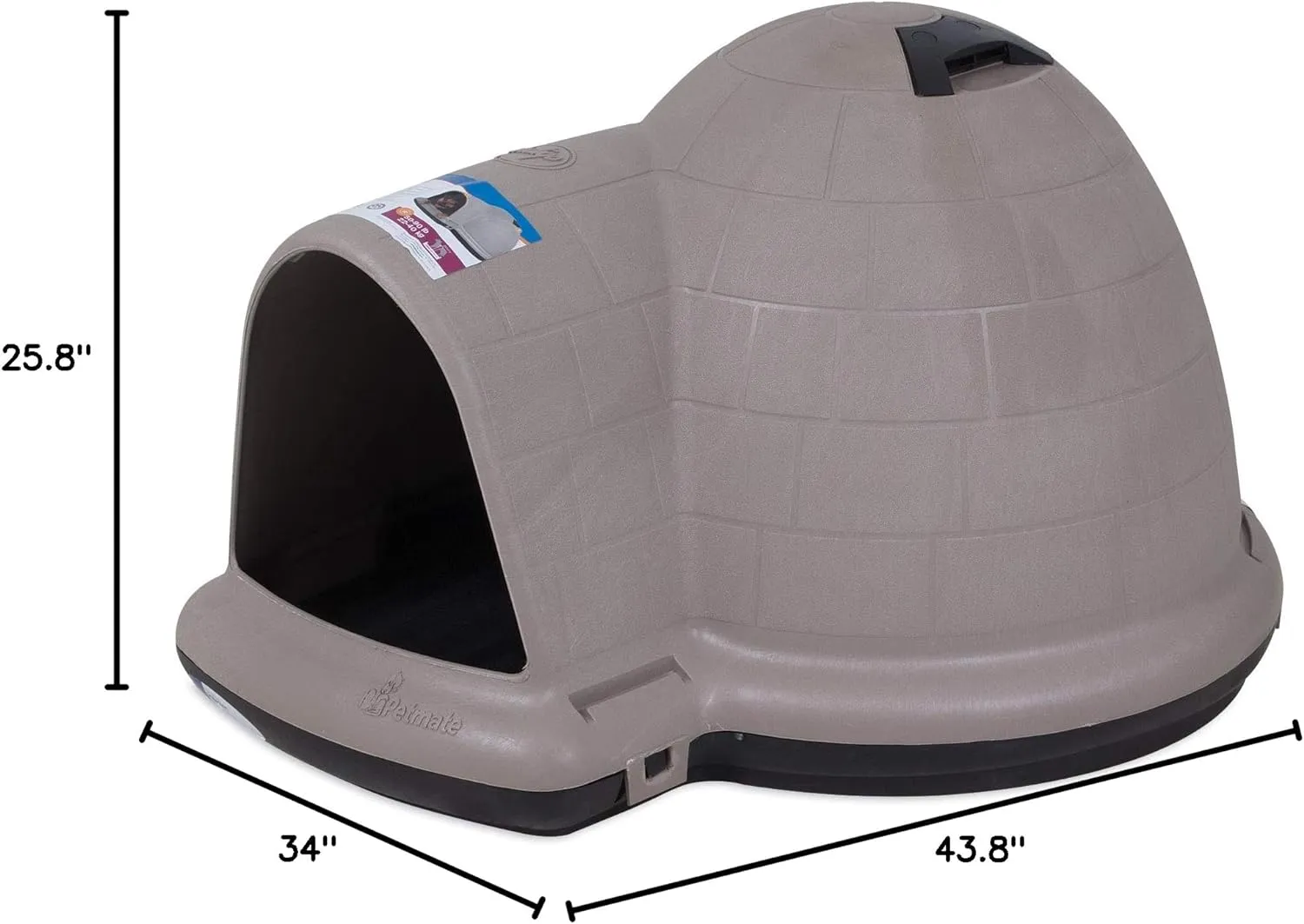 Petmate Indigo Dog House (Igloo Dog House. Made in USA with 90% Recycled Materials. All-Weather Protection Pet