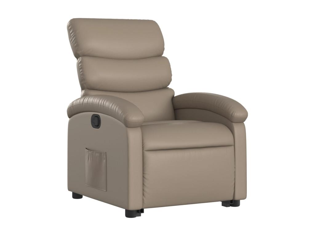 Sillón reclinable elevable cuero artificial color capuchino