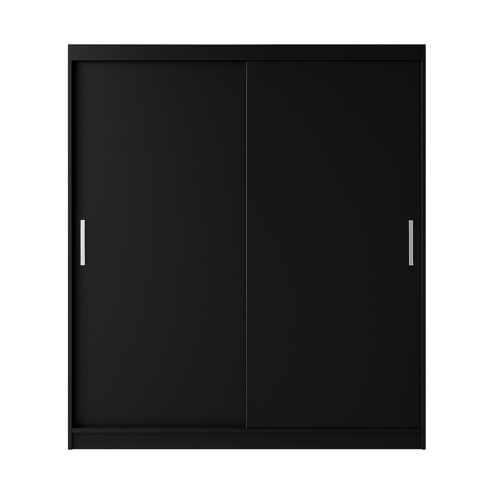 Armario deslizante moderno negro de dos puertas,almacenamiento eficiente,muebles de dormitorio,diseño minimalista