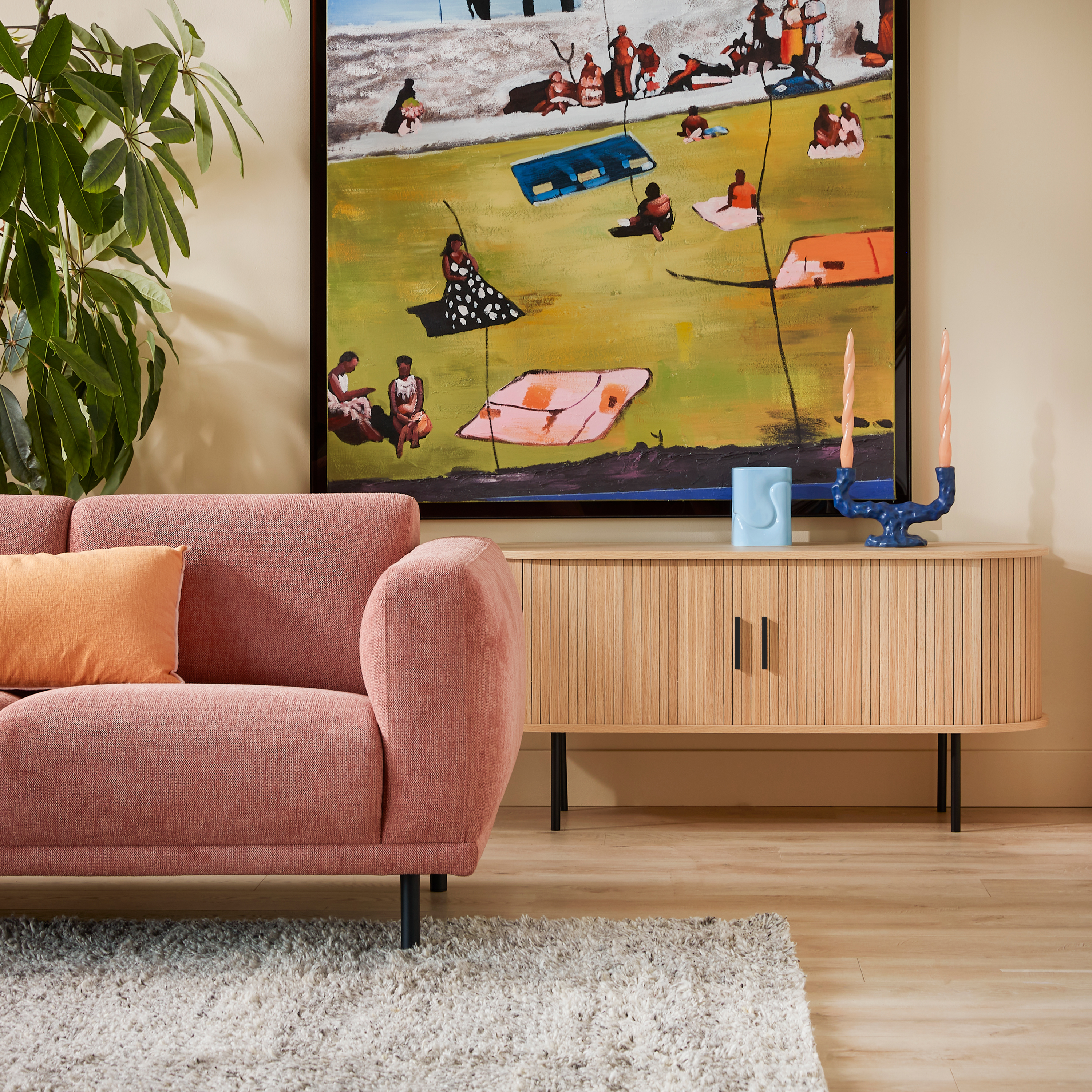 Blokker basic Panel Tv-meubel - B 120 cm - Eiken