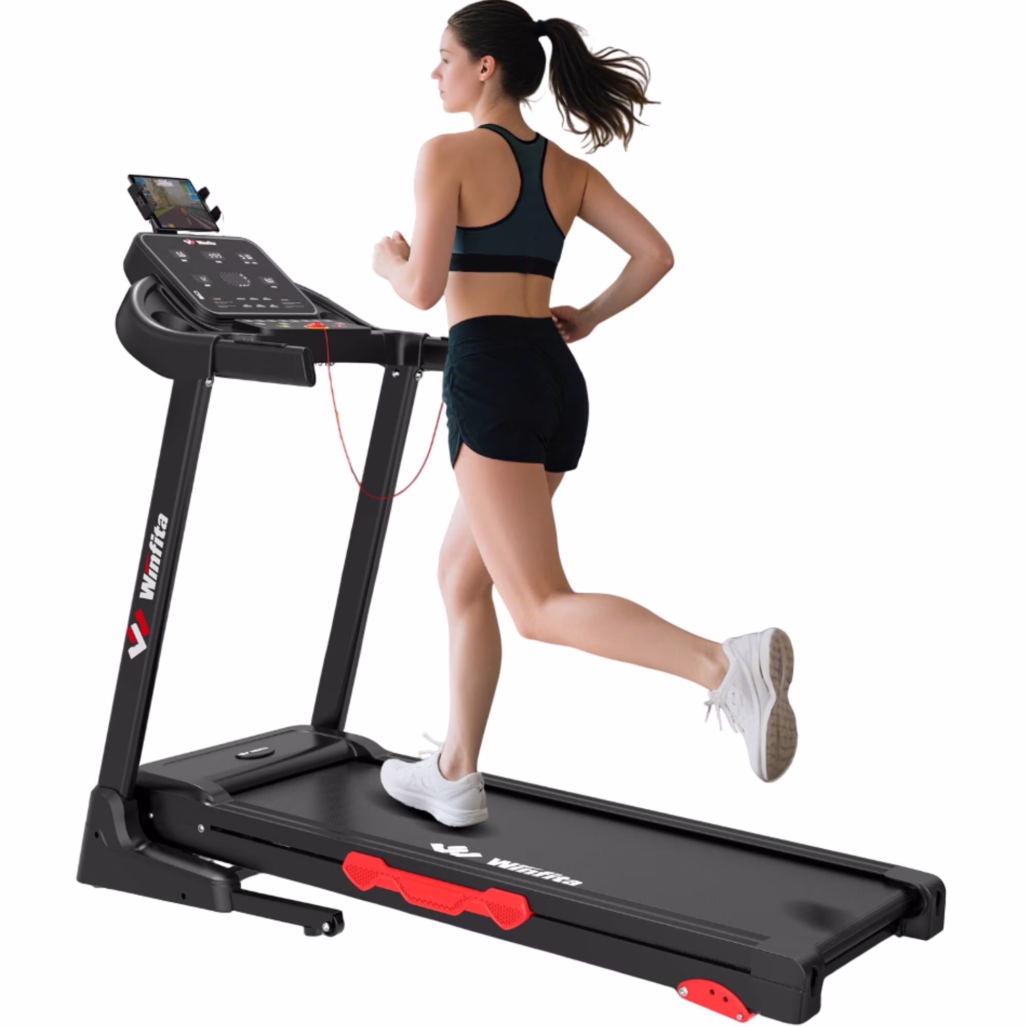 3.5HP Folding Incline Treadmill with 64 Preset Programs Bluetooth Electric Walking Treadmill Machine for Home, 0.6 - 8 MPH, 300 lb