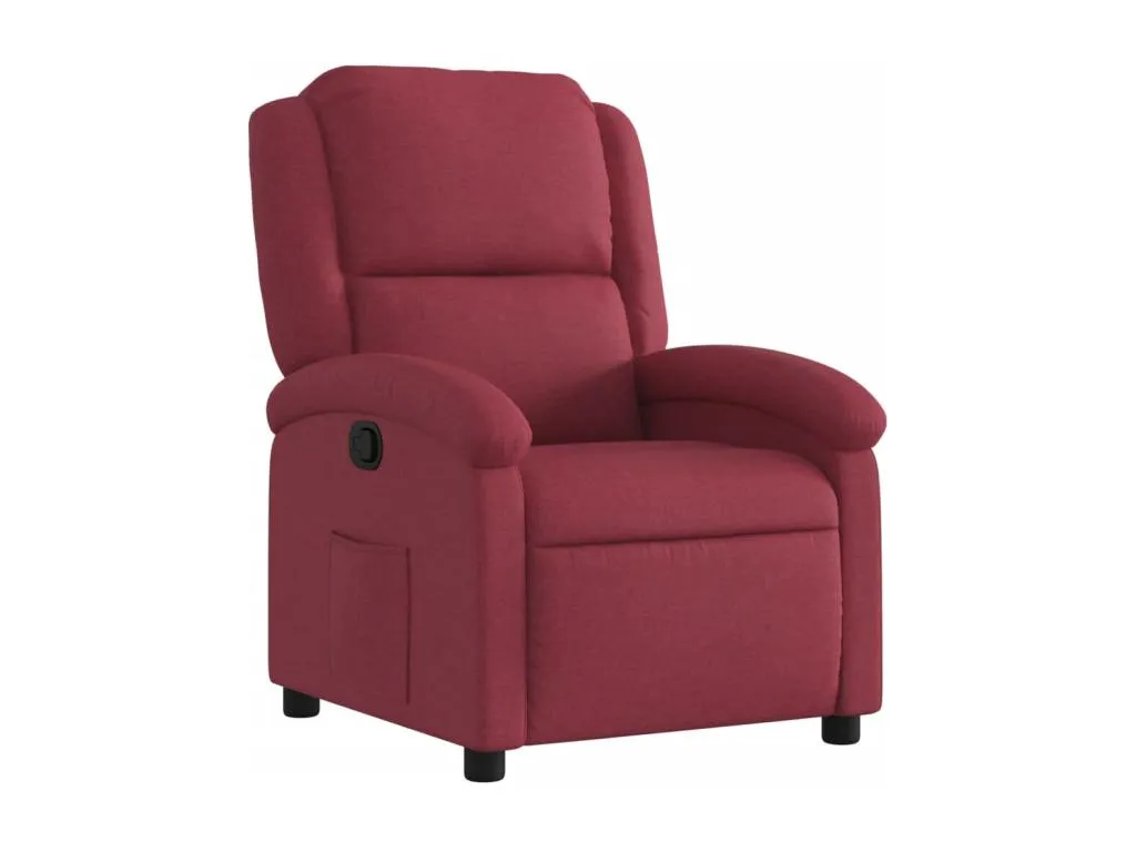 Sillón reclinable de tela rojo tinto