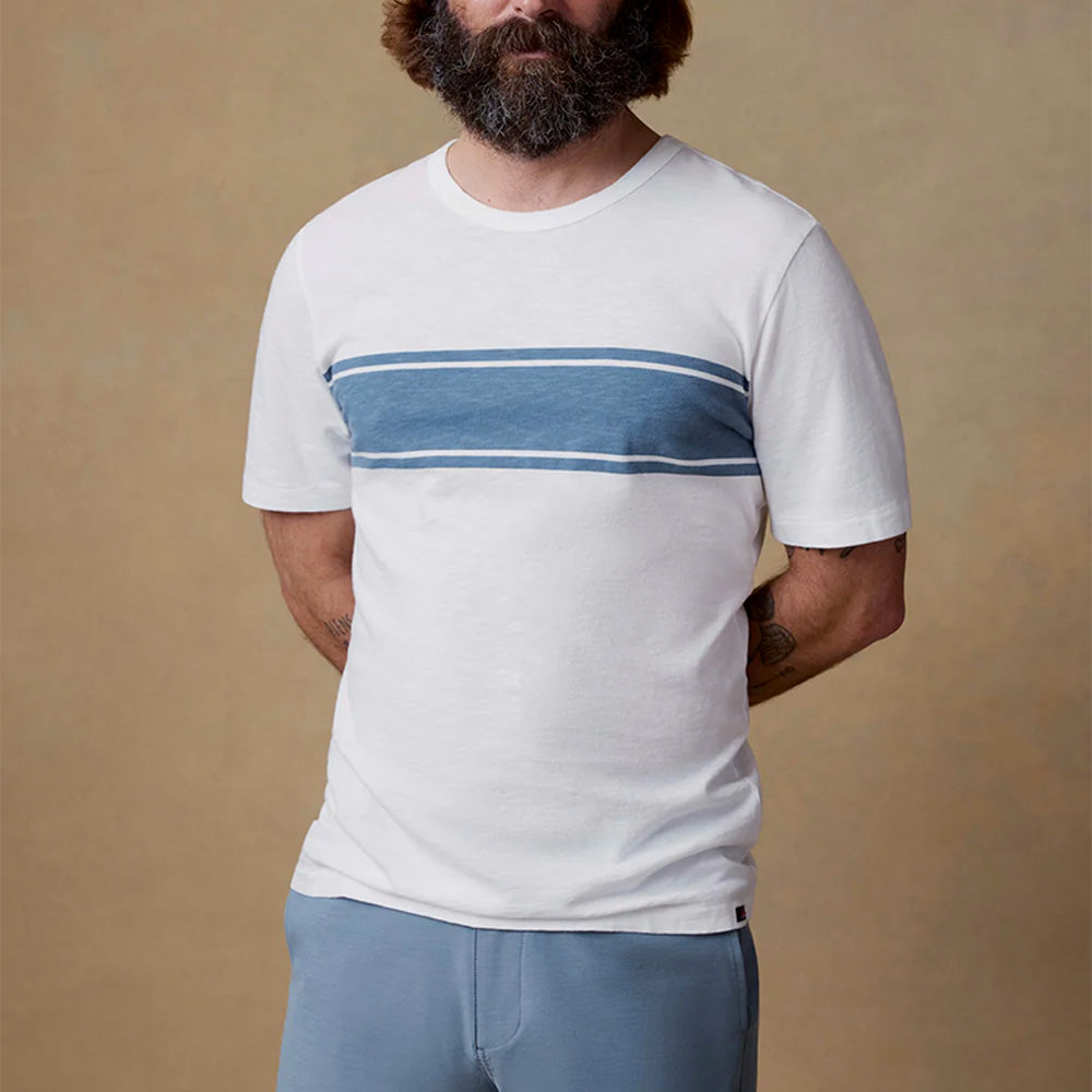 Faherty - T shirt Sunwashed - Blanc Surf