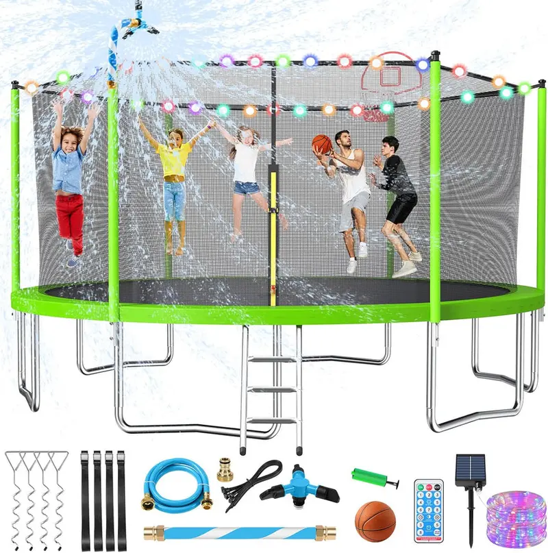 Trampoline With Enclosure Net And Adjustable Basketball Hoop - 8ft, 10ft, 12ft, 14ft, 15ft, 16ft - Image 55 Trampoline With Enclosure Net And Adjustable Basketball Hoop - 8ft, 10ft, 12ft, 14ft, 15ft, 16ft - Image 55