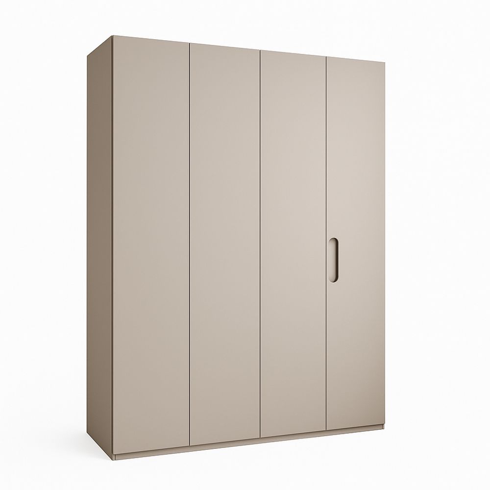Armario moderno de almacenamiento con puertas correderas, diseño minimalista, ideal para dormitorio o sala de estar, acabado en beige