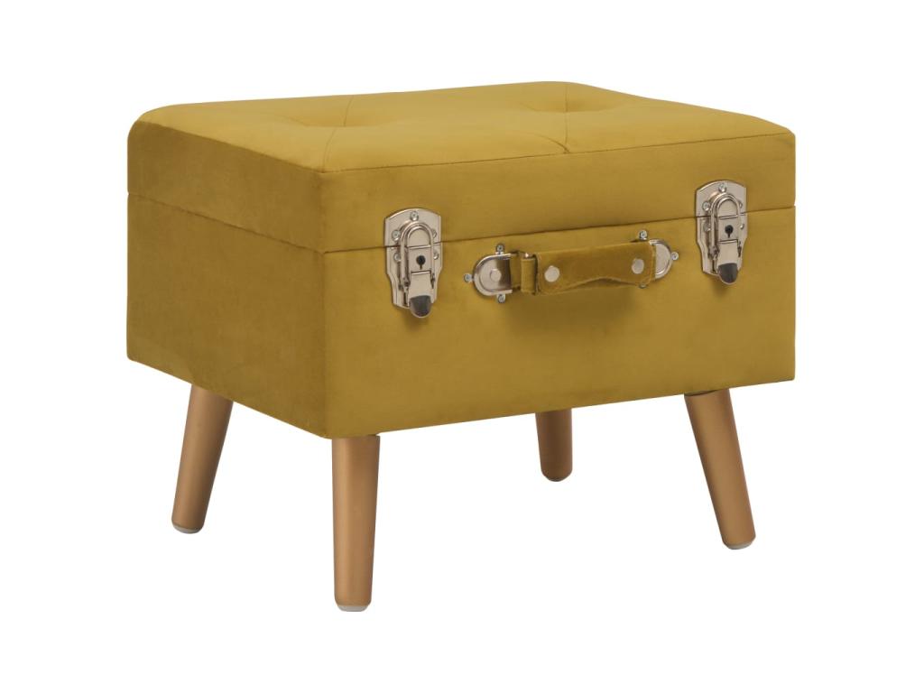 Taburete de almacenamiento de Joliven amarillo mostaza 40 cm