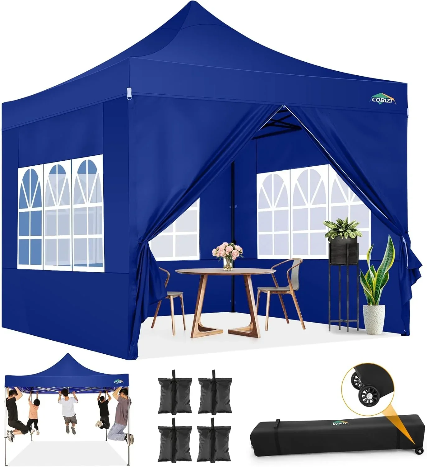 COBIZI 10x20 Heavy Duty Pop up Canopy Tent 6 sidewalls Commercial Canopy Wedding Party Tents