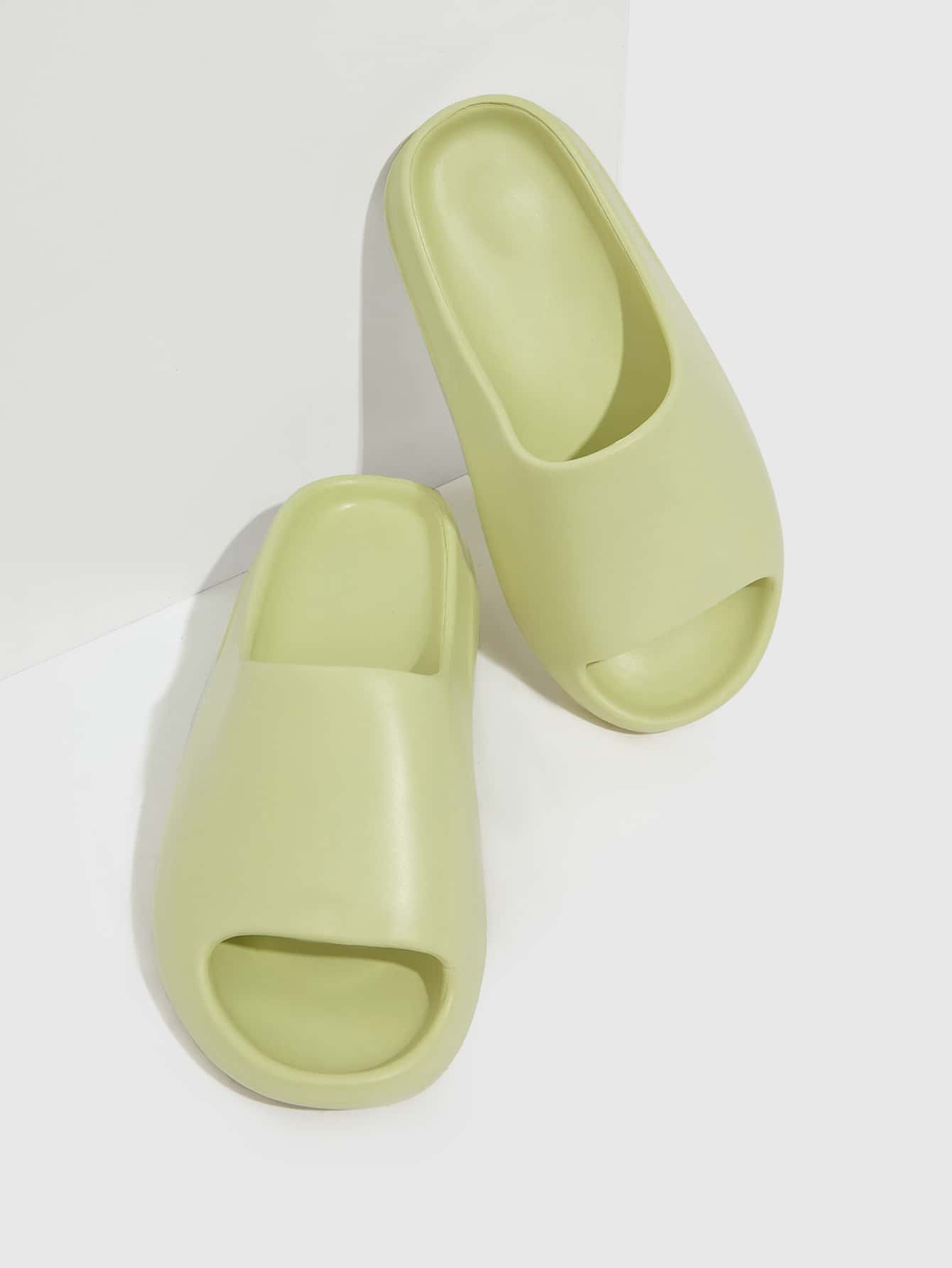 CUCCOO Basic Women Single Band Slides, Fashion Yellow EVA Slides