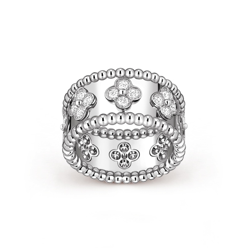 Replicate Perlée clovers ring, medium model(1:1 replica) - Original Replica Club