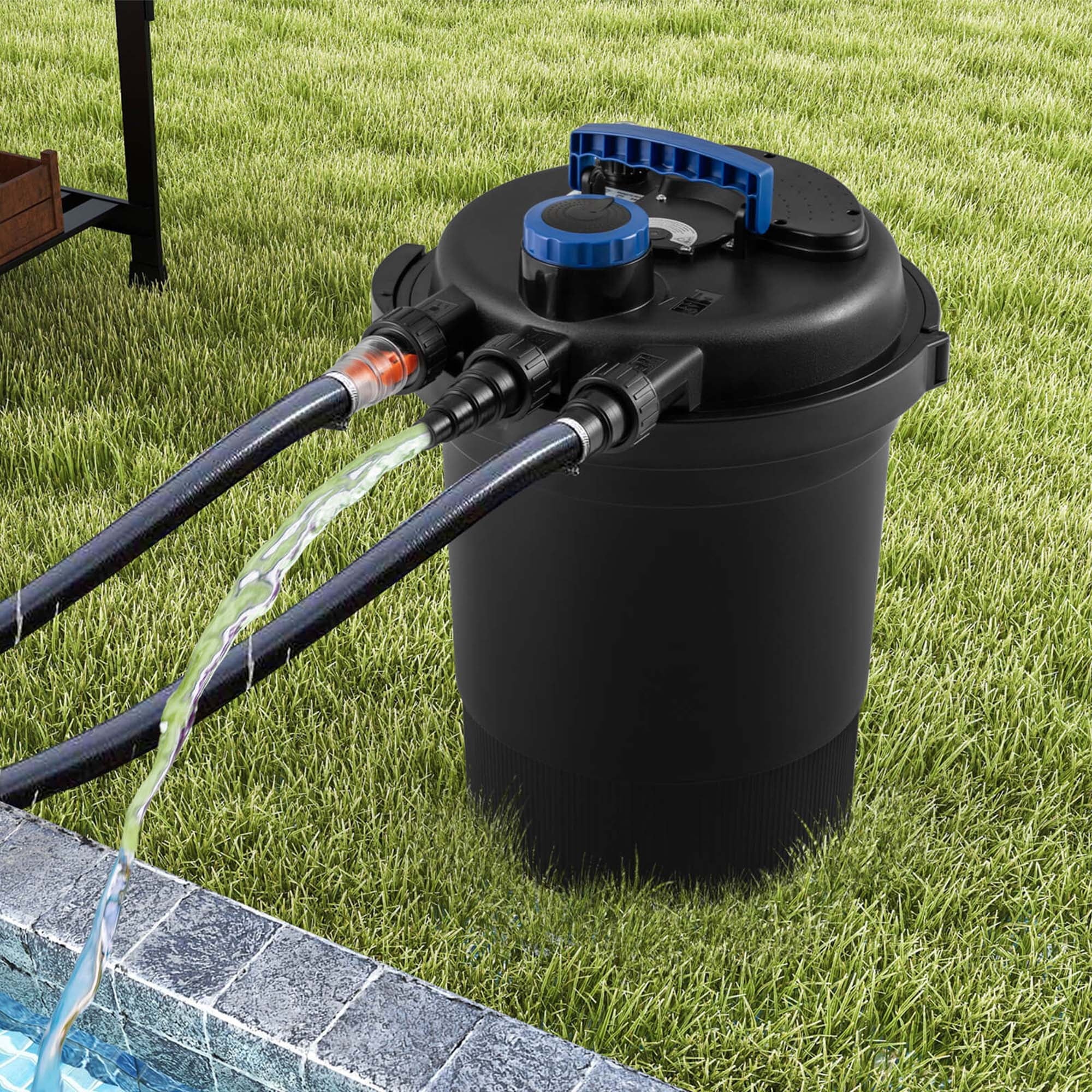 Costway Pond Pressure Bio Filter 4000GAL W/ 13W UV Sterilizer Light 10000L Koi Water