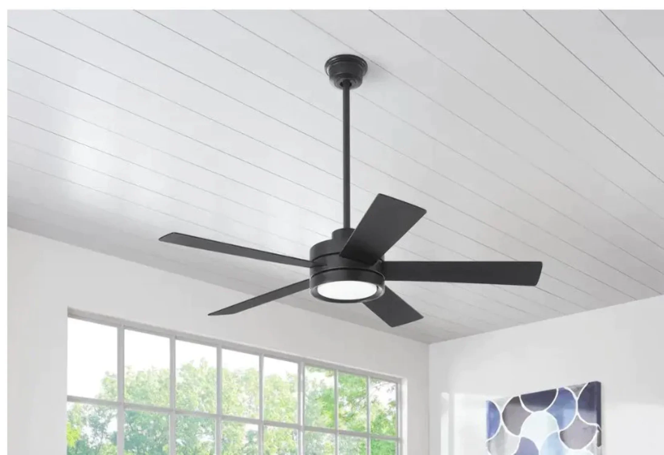 Home Decorators Collection Baxtan 56-Inch Matte Black Ceiling Fan with LED Light & Remote Control - Image 3