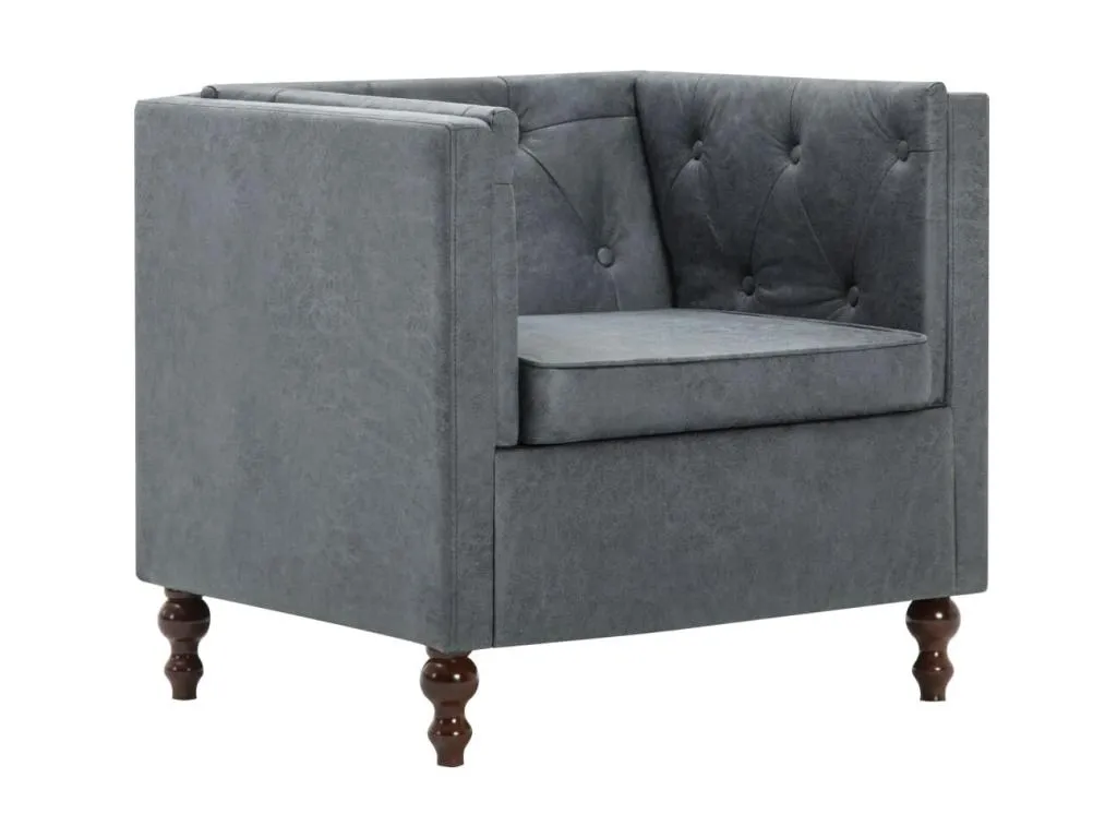 Sillón de tela gris