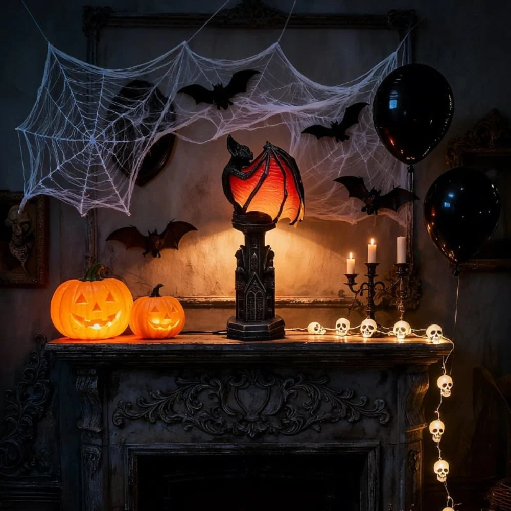Halloween Decoration Bat Lamp Spooky Home Accent - Image 2 Halloween Decoration Bat Lamp Spooky Home Accent - Image 2