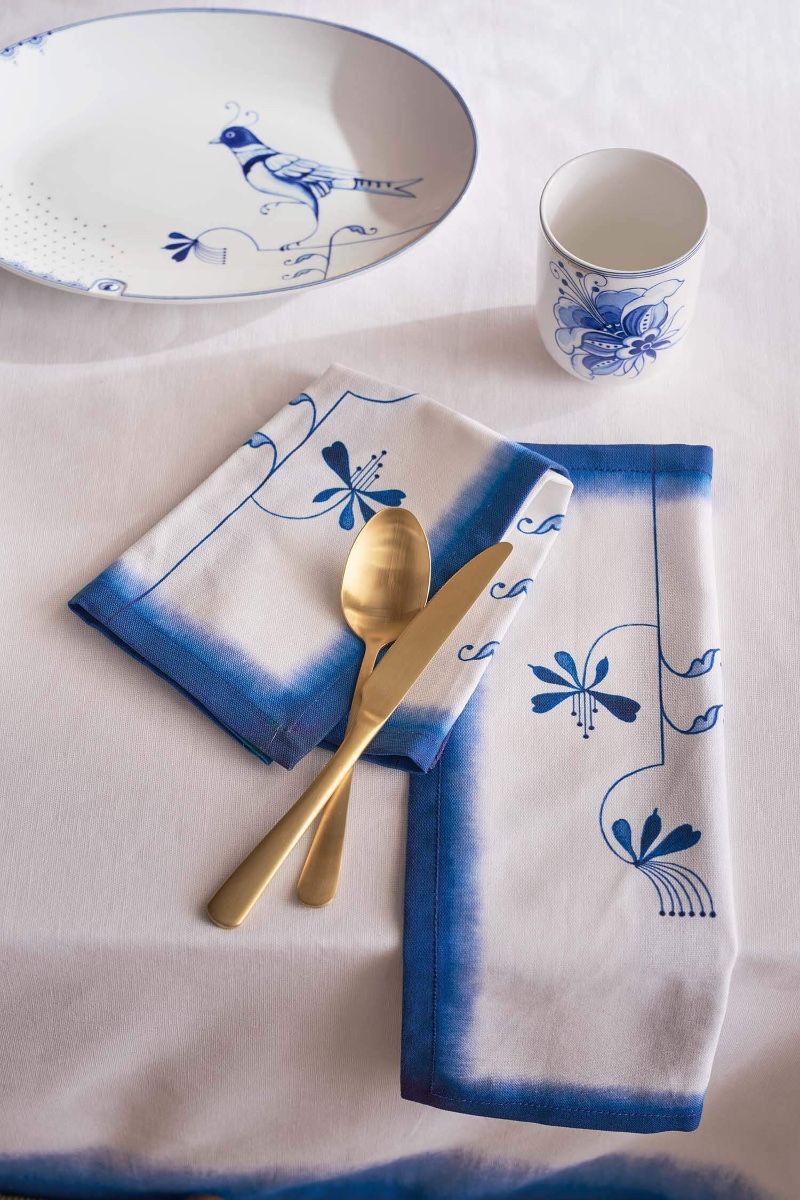 Set/2 Napkins Pip & The Blue Bird Blue