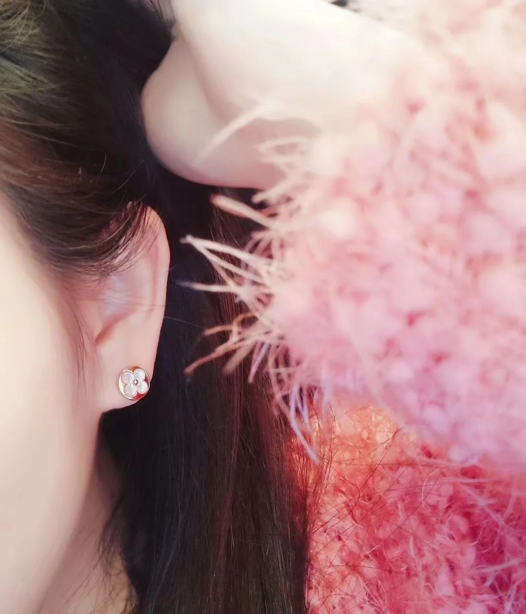 Louis Vuitton AB Asymmetric Pink Stud Earrings - Original Replica Club