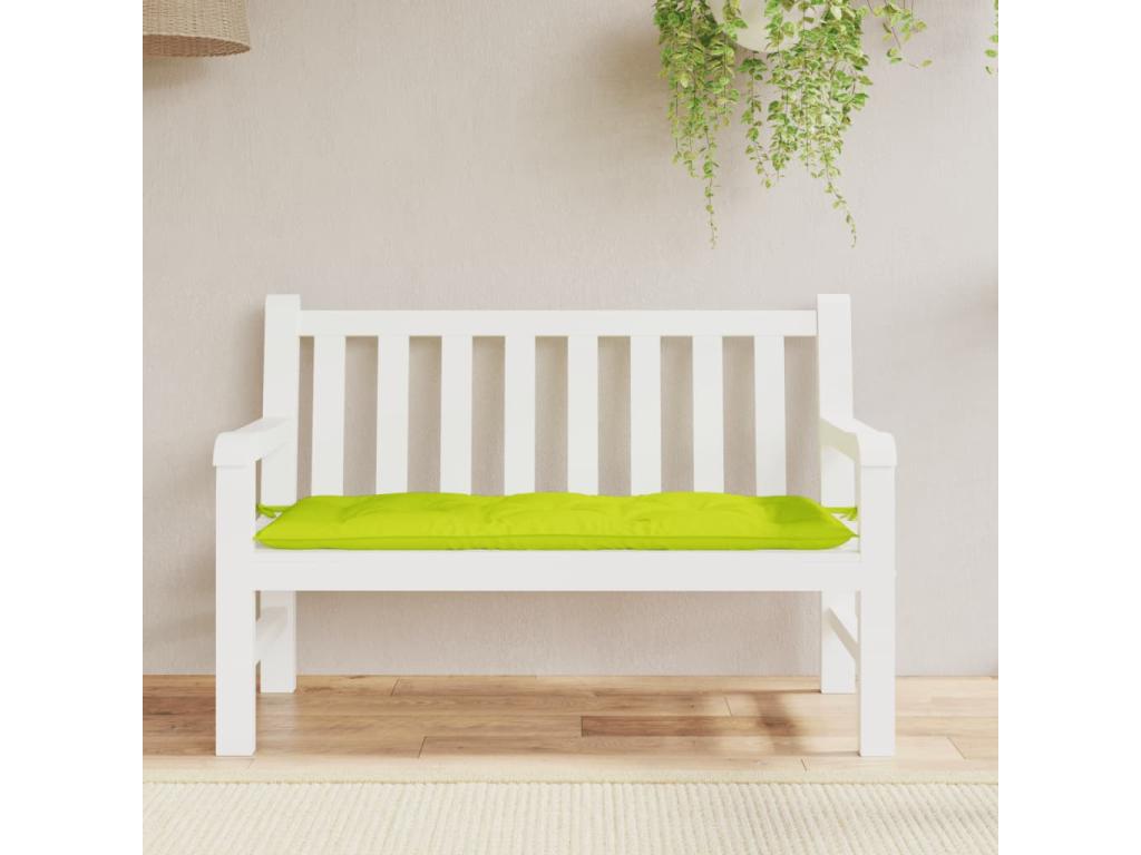 Cojín de banco de jardín tela Oxford verde claro 120x50x7 cm
