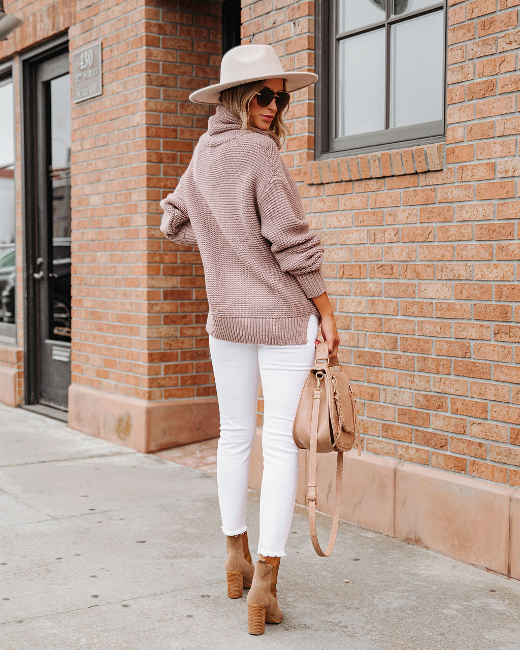 Terrance Cowl Neck Knit Sweater - Taupe - SALE - Se7enfashion