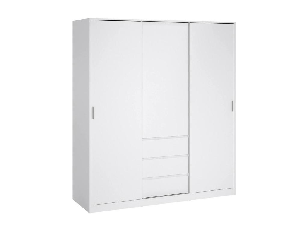 Armario 3 puertas Dveretou, Muebles de dormitorio, Vestidor, Armario de ropa, 177x60 h200 cm, Blanco