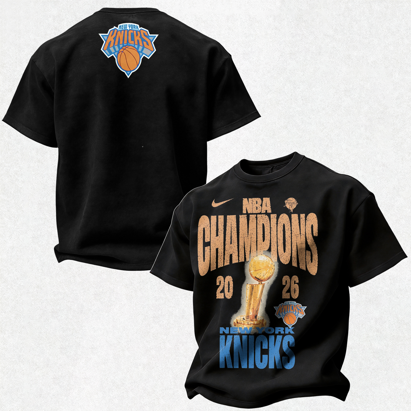 New York Basketball 2026 Golden Trophy Printed Unisex Oversized T-shirt