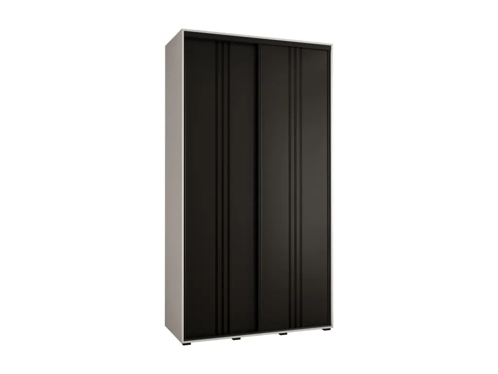 Armario Davos 6 corredero compacto 235,2x140x60 cm 2 puertas blanco con negro lun3169285