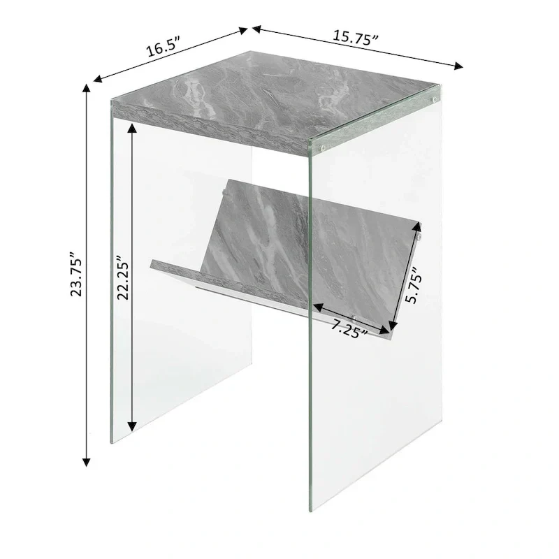 SoHo Glass End Table with Shelf by Convenience Concepts