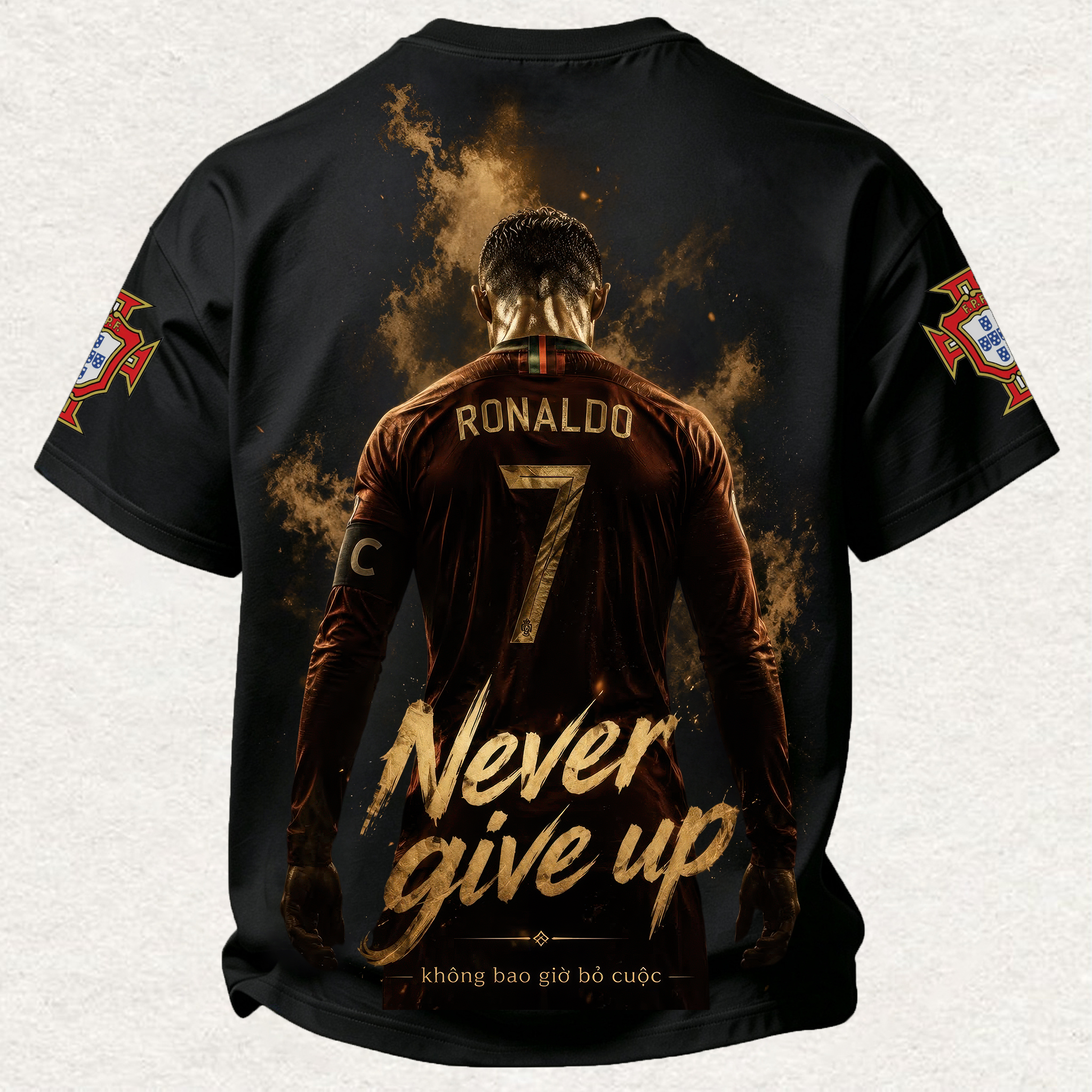 Never Give Up Printed Oversized Unisex T-shirt