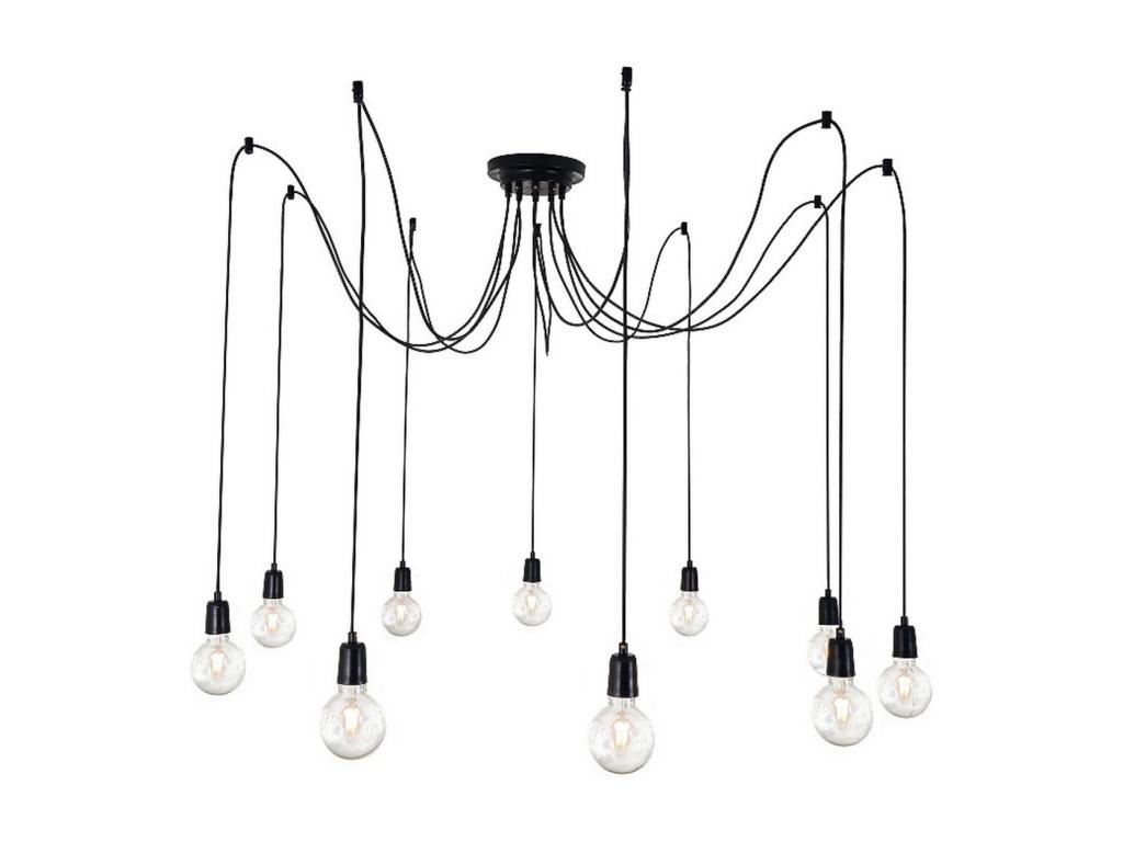 Lámpara de Suspensión Andria, Negro, 180x180x90 cm, Laocacasas
