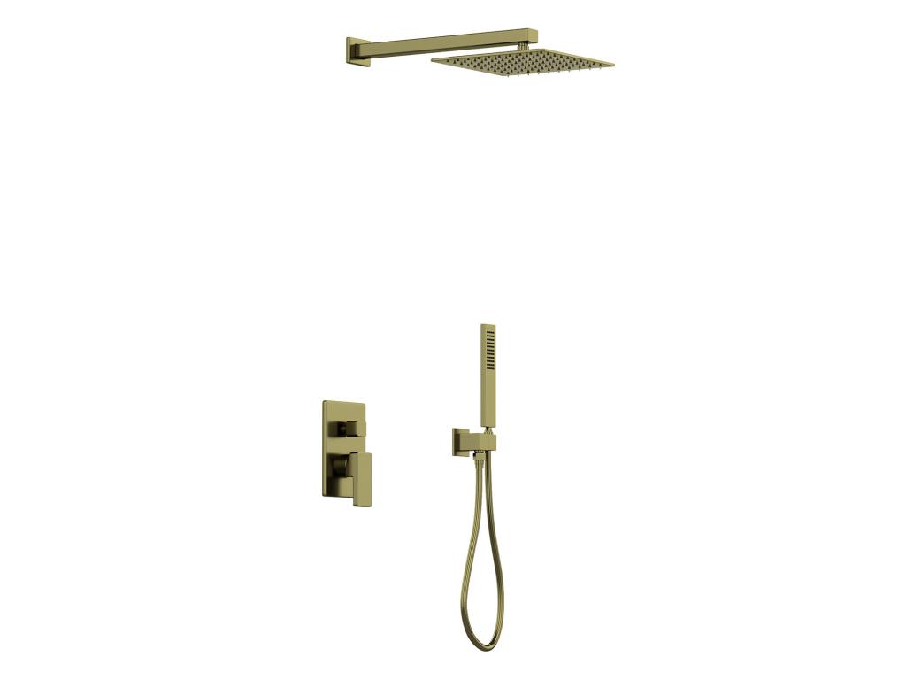 Conjunto de ducha encastrable con grifo mezclador mecánico - Dorado acabado satinado - TOCANTIS