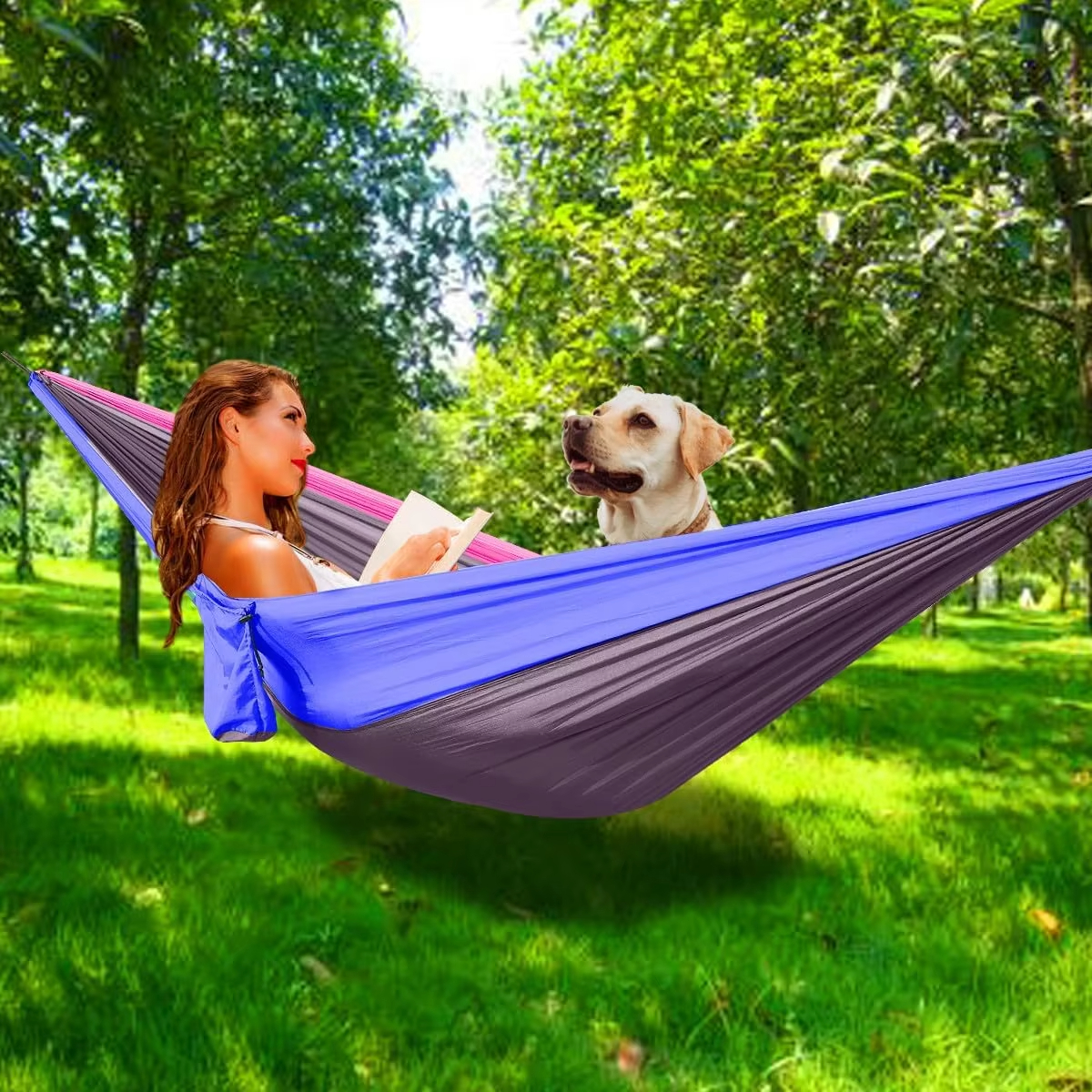 1-2 Person 210D Nylon Portable Hammock for Camping Hiking & Outdoor