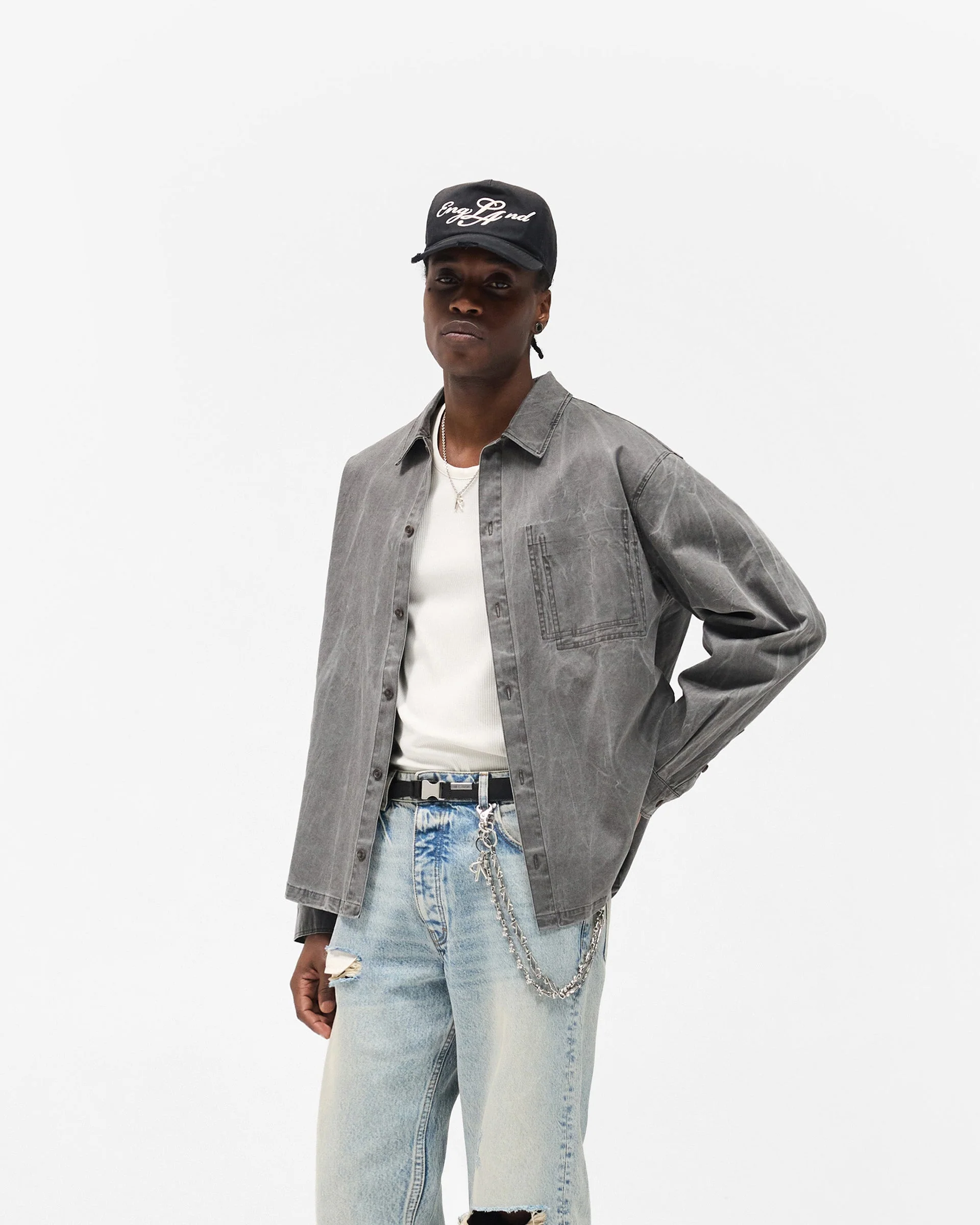 Washed Cotton Shirt - Jet Black