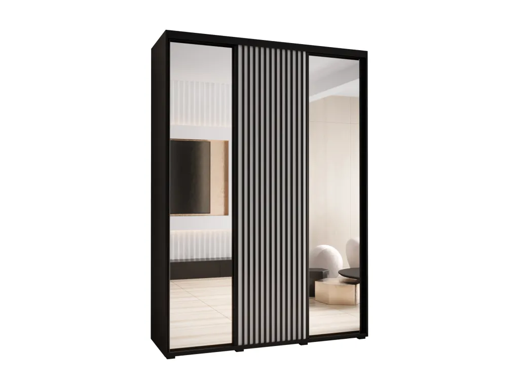 ARMARIO Boverdeco 2 DE PUERTAS CORREDERAS 235.2/180/45 3 puertas (negro/blanco)