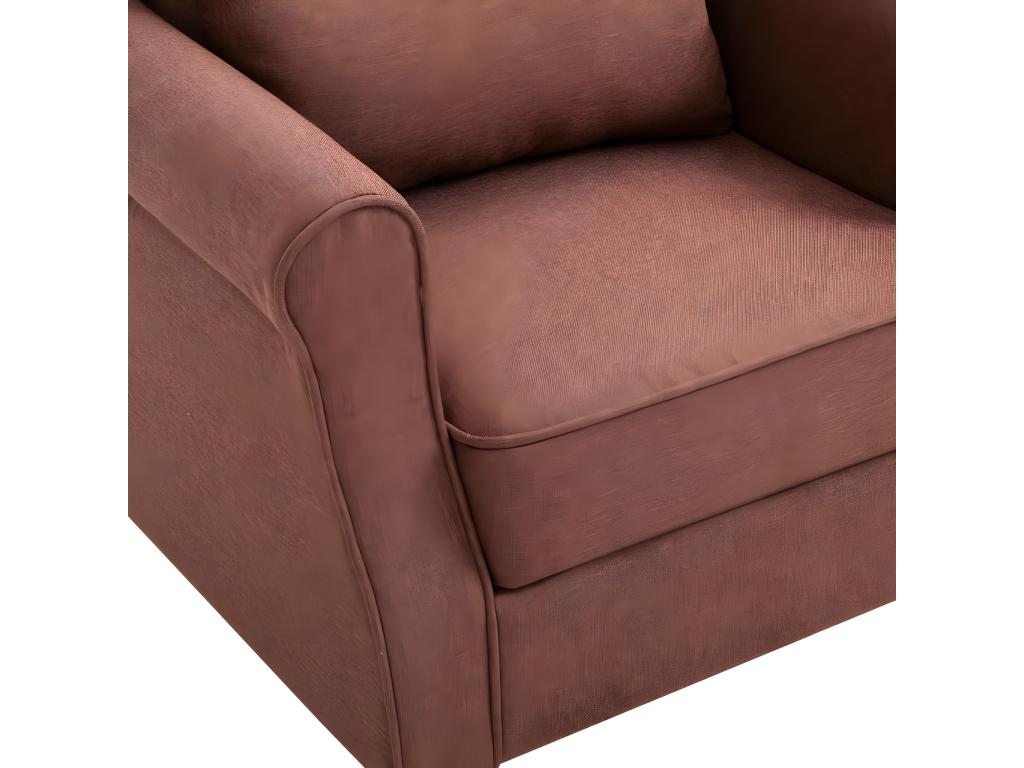 Sillón de tela marrón
