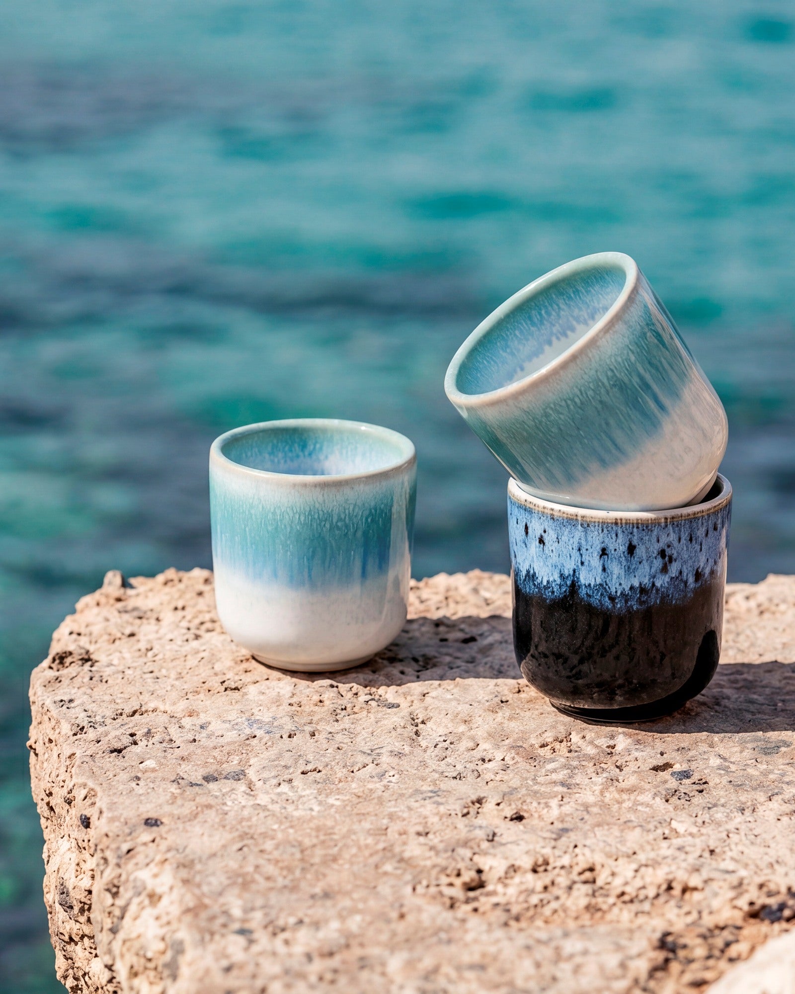 Alcachofra Becher klein grünblau