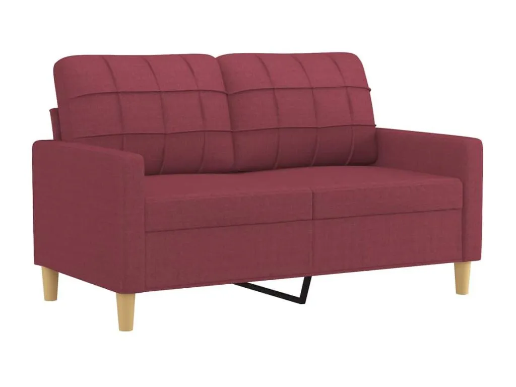Sofá de 2 plazas de tela rojo tinto 120 cm dkpb80645